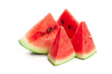 Slice of watermelon on white background