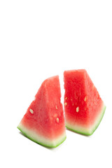 Slice of watermelon on white background