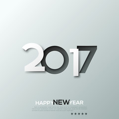 Happy new year 2017, congratulation, celebration banner, poster, website header, party invitation, greeting card.