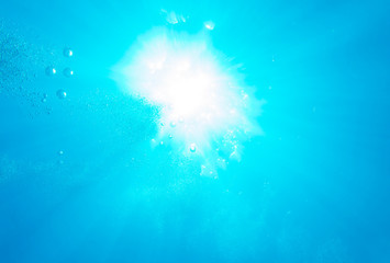 Bubbles going up to the sea surface