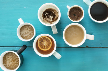Different cups of coffee