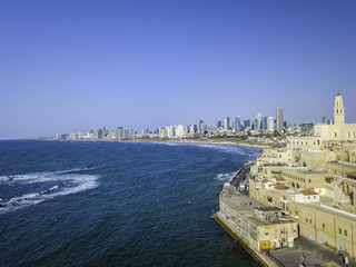 aviv, tel, skyline, beach, sea, israel, mediterranean, view, tel-aviv, city, sand, town, coastline, blue, sky, landscape, water, urban, cityscape, east, coast, architecture, hotel, modern, panorama, 