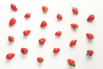 pattern of ripe juicy red strawberries