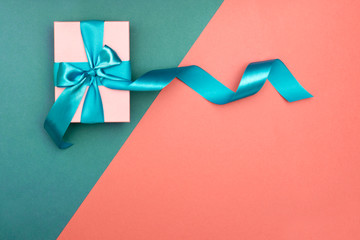 gift on a beautiful pastel background