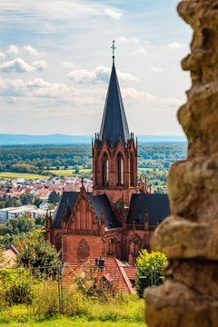 The gothic Katharinenkirche in Oppenheim in Rheinhessen