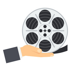 hand with cinema reel