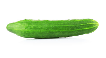 Fresh cucumber on white background