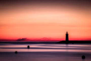 Sunset and Lighthouse - 173314136