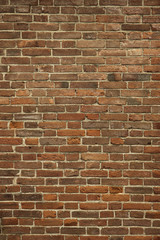 Detail of the wall, grunge texture, old red brick wall background