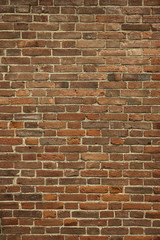 Detail of the wall, grunge texture, old red brick wall background