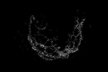 water splash isolated on black background