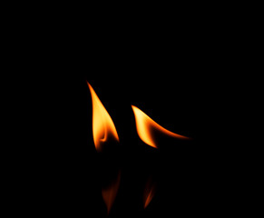 fire flame isolated on black background