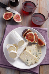 Cheeses and figs