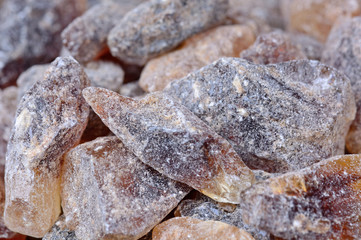 Background of brown candy crystals