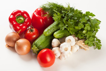 Assortment of fresh raw vegetables