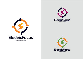 Electric Target Logo Template Design Vector, Emblem, Design Concept, Creative Symbol, Icon