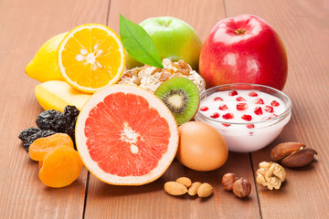 Fresh food ingredients for healthy eating