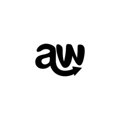 aw letter logo vector - obrazy, fototapety, plakaty