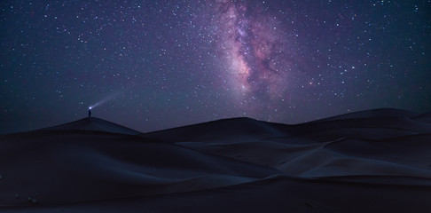 Sahara under the Milky Way - obrazy, fototapety, plakaty
