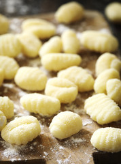 Uncooked homemade potato gnocchi