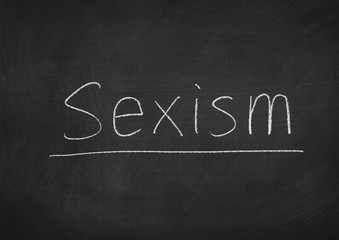 Fototapeta premium sexism concept word on a blackboard background