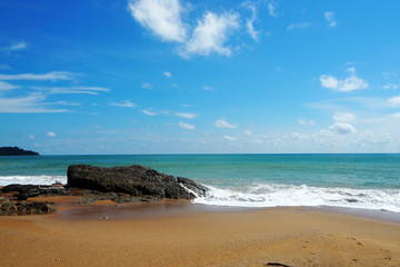 Rock on the beach with sea view and clear sky - Image for Holidays