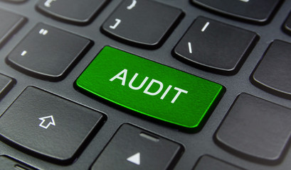 Close-up the Audit button on the keyboard and have Green color button isolate black keyboard