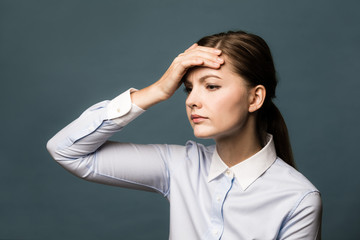 young woman having headache.