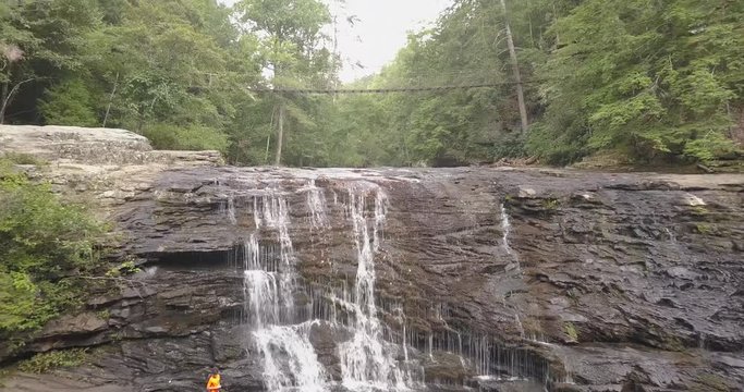 Ascending over a waterfall