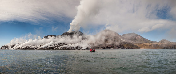 expedition cruising, Chirpoy Island, Snow volcano activity, Russia