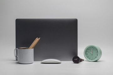 Workspace with new laptop