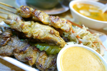Thai food roast meat in Asian resturant
