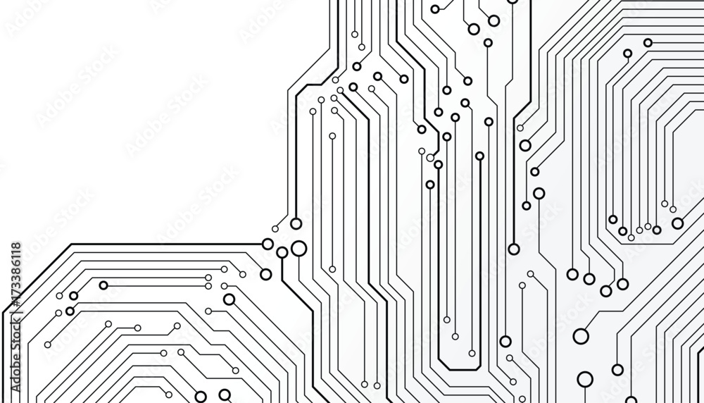 Aufkleber abstract black line circuit board infographic concept vector background