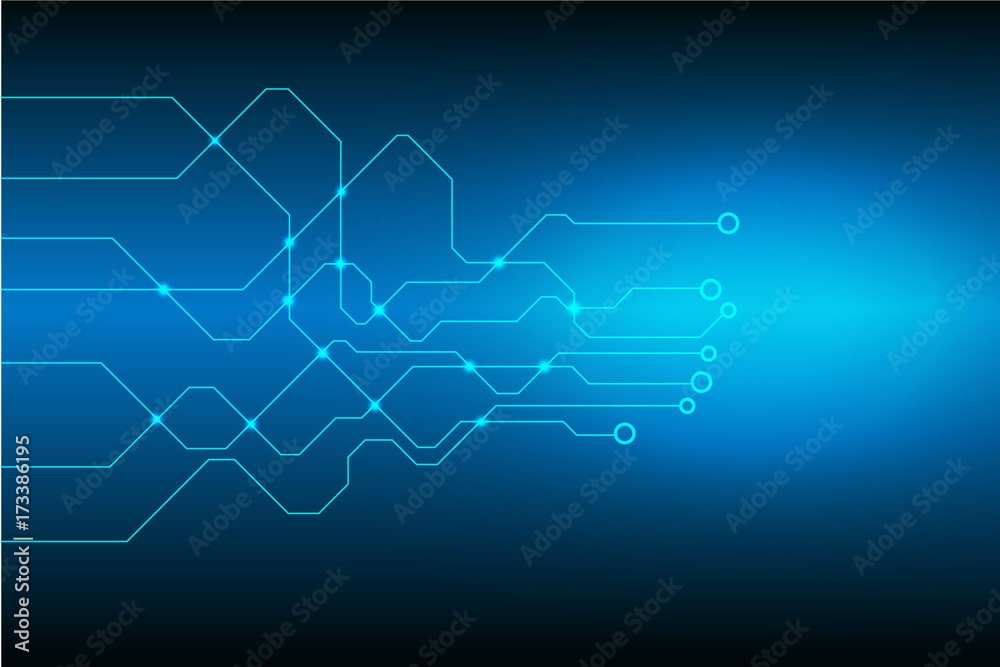 Poster blue abstract circuit board hi technology scifi idea concept vector background