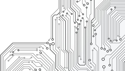Abstract Black Line Circuit Board Infographic Concept Vector Background