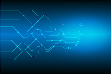 Blue Abstract Circuit Board Hi Technology Scifi Idea Concept Vector Background