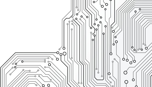 Abstract Black Line Circuit Board Infographic Concept Vector Background