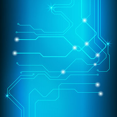 Blue Abstract Circuit Board Hi Technology Scifi Idea Concept Vector Background