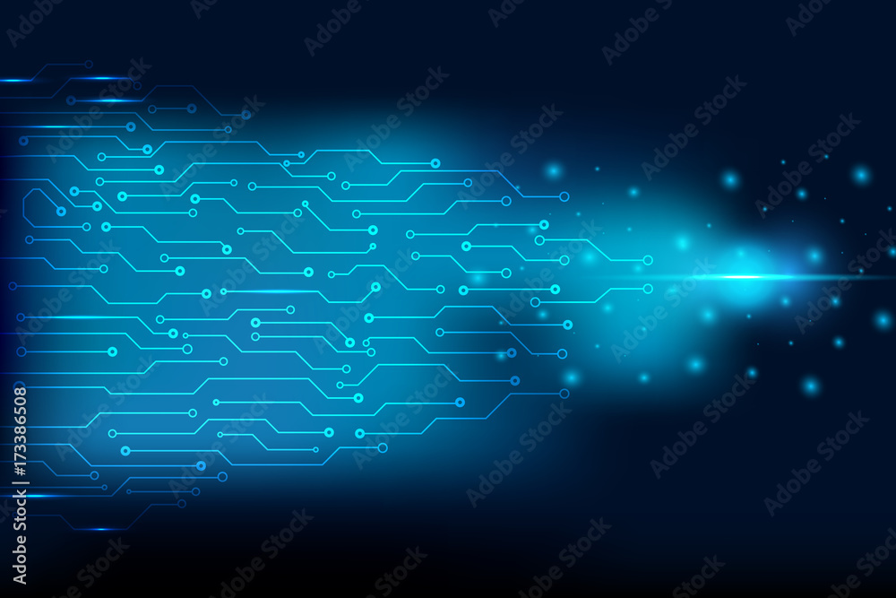 Aufkleber blue abstract circuit board hi technology scifi idea concept vector background