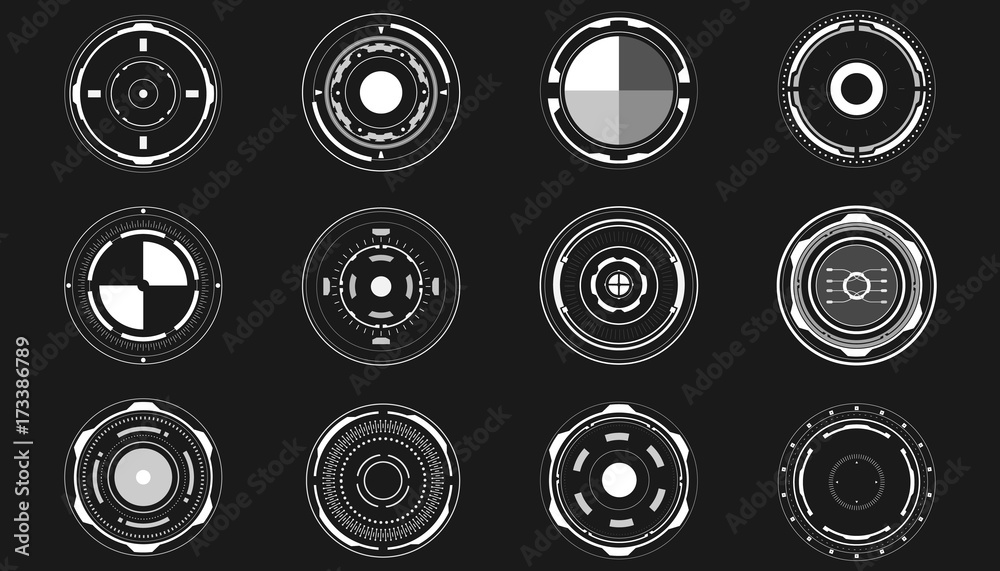Poster HUD Futuristic Element User Interface Control Panel Vector Background
