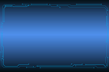 Blue Abstract Circuit Board Frame Hi Technology Scifi Idea Concept Vector Background