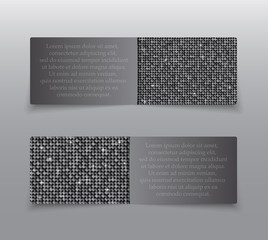Silver Sequins Banners. Card, Brochure, Probe.