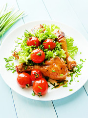 Baked chicken with veggies