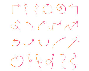 Colorful gradient drawing arrow collection
