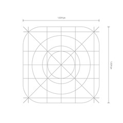 Vector app icon dimensions, development grid line - 173393127
