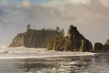 Ruby Beach Sun Set Ocean Waves