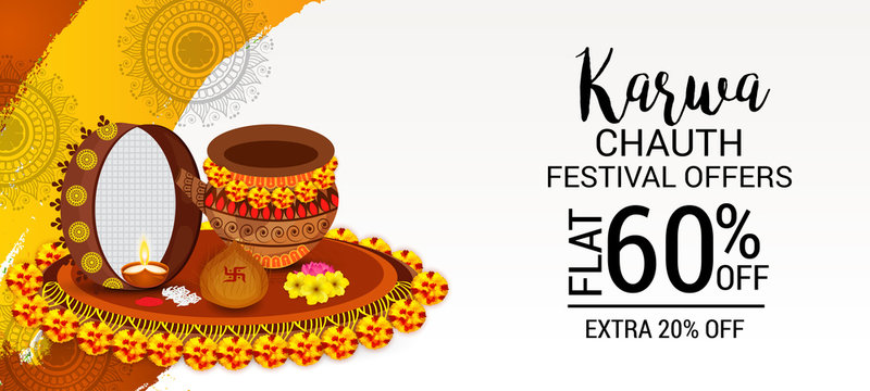 Happy karwa chauth event with a banner template