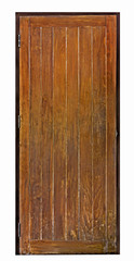Old wood door texture plank on isolated background.