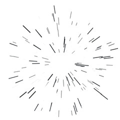Sun burst, star burst sunshine. Radiating from the center of thin beams, lines. Vector illustration.