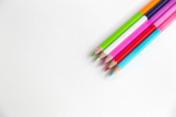 color pencil on white background